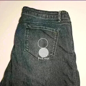 Kim Kardashian premium denim women's jeans curvy skinny dark wash blue size 14
